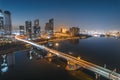 Night aerial shot of Tianjin city Royalty Free Stock Photo