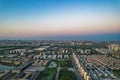 Night aerial shot of Tianjin city Royalty Free Stock Photo