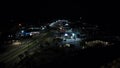 Night aerial video businesses and hotels St Augustine FL USA A1A Anastasia Island Blvd