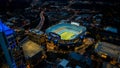 Night Aerial View Of The Bank of America Stadium In The City Of Charlotte, North Carolina Royalty Free Stock Photo