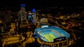 Night Aerial View Of The Bank of America Stadium In The City Of Charlotte, North Carolina Royalty Free Stock Photo