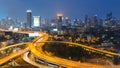 Night aerial view, City central business downtown Royalty Free Stock Photo