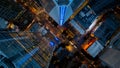 Night Aerial View Of The City Of Charlotte, North Carolina Royalty Free Stock Photo