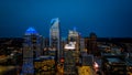 Night Aerial View Of The City Of Charlotte, North Carolina Royalty Free Stock Photo