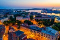 Night aerial view of Croatian town Pula Royalty Free Stock Photo