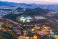 Night aerial view of eworld amusement park in Daegu, Republic of Korea