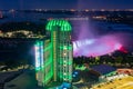 Night aerial view of the Fallsview Casino Resort of the beautiful Niagara Falls Royalty Free Stock Photo