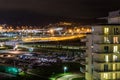 Night aerial view of Adlersky City District, Sochi, Russia Royalty Free Stock Photo