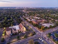 Night aerial view of Nashville intersection and skyline Royalty Free Stock Photo