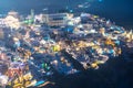 Night aerial view of Thira/Fira, Santorini, Greece Royalty Free Stock Photo