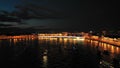 A night aerial view to Liteyniy Foundry bridge in StPetersburg, Russia.