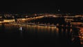 A night aerial view to Trinity Troitskiy bridge in StPetersburg, Russia.