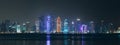 Night Al Dafna - seaside district of the Qatari capital Doha located on the Persian Gulf Royalty Free Stock Photo