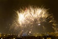 Night of Alborada fireworks for an hour in the city of Elche. Royalty Free Stock Photo