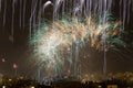 Night of Alborada fireworks for an hour in the city of Elche. Royalty Free Stock Photo
