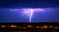 The night is alive with the crackling energy of the storm. Royalty Free Stock Photo