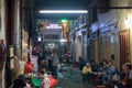 Night alley in Saigon and Saigon Center Hostel