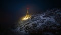 Night amazing view at Jested mountain close town Liberec Royalty Free Stock Photo