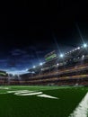 Night american football arena Royalty Free Stock Photo