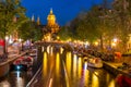 Night Amsterdam red-light district De Wallen Royalty Free Stock Photo