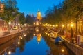 Night Amsterdam red-light district De Wallen Royalty Free Stock Photo