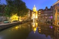 Night Amsterdam red-light district De Wallen Royalty Free Stock Photo