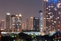 Night architecture Business office building and Modern complex Royalty Free Stock Photo