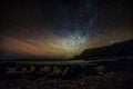 Night Astrophotography Milky Way Starry Giants Causeway Northern Ireland Royalty Free Stock Photo