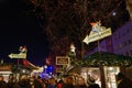 Night atmosphere of Weihnachtsmarkt, Christmas Market in KÃÂ¶ln, Germany. Royalty Free Stock Photo