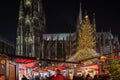 Night atmosphere of Weihnachtsmarkt, Christmas Market in KÃÂ¶ln.