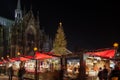 Night atmosphere of Weihnachtsmarkt, Christmas Market in KÃÂ¶ln.