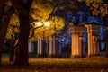 Night view of Nikolsky garden and St. Nicholas Naval Cathedral Royalty Free Stock Photo