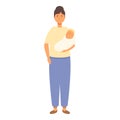 Night babysitting icon cartoon vector. Sleep babysit