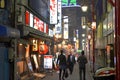 Night in the backstreets of Shinjuku