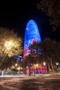 Night Barcelona Agbar Tower
