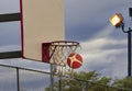 night basketball in the courtyard of the college Royalty Free Stock Photo