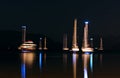 Night Beach with boats