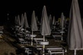 Night beach details, jesolo. to avoid acts of violence or vandalism, some seaside towns have equipped their beaches as well as sec
