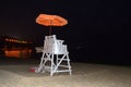 Night beach lifeguard post Royalty Free Stock Photo