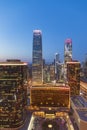 The Night Beauty of High rise Buildings in the CBD Business Center in Beijing, China