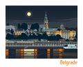 Night Belgrade vector illustration Royalty Free Stock Photo