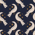 Night bird seamless pattern or digital paper