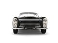 Night black vintage muscle car with white wall tires - front view