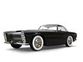 Night black vintage muscle car with white wall tires - studio shot Royalty Free Stock Photo