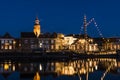 Night in Blokzijl and Harbor Overijssel Royalty Free Stock Photo