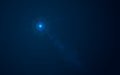 Night blue front sun lens flare translucent special light effect design. Vector blur glow glare. Dark abstract background. Star Royalty Free Stock Photo