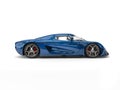 Night blue super car - side view Royalty Free Stock Photo
