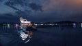 Night boats with light Royalty Free Stock Photo