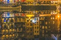 Night Boats Waterfront Reflection Inner Harbor Honfluer France