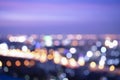 Night bokeh light in big city, abstract blur defocused background Royalty Free Stock Photo